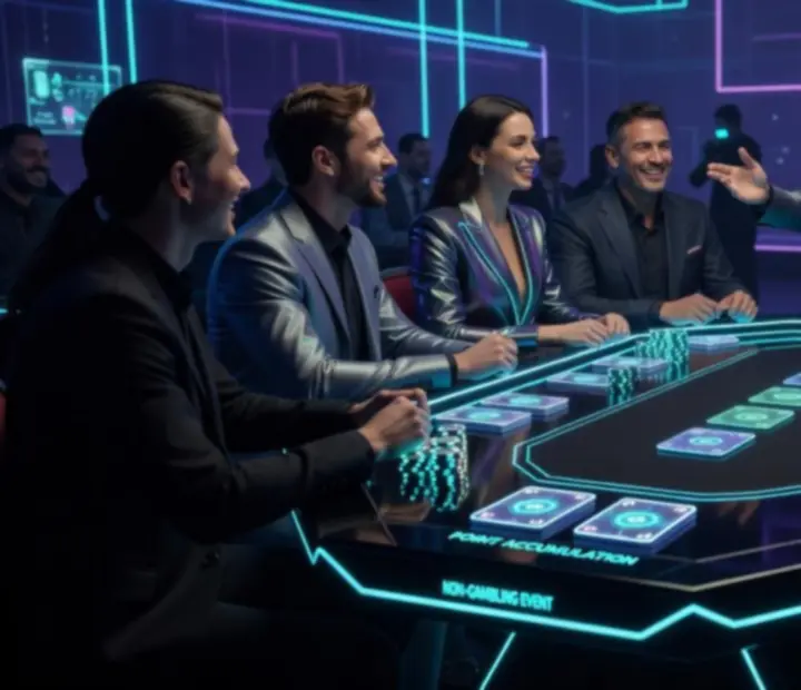 Pokerový stylový stůl na večerním eventu